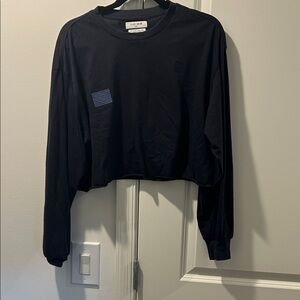 Noize Black Cropped Long Sleeve Top